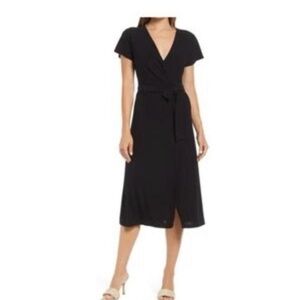 Halogen Crossover Short Sleeve Wrap Dress